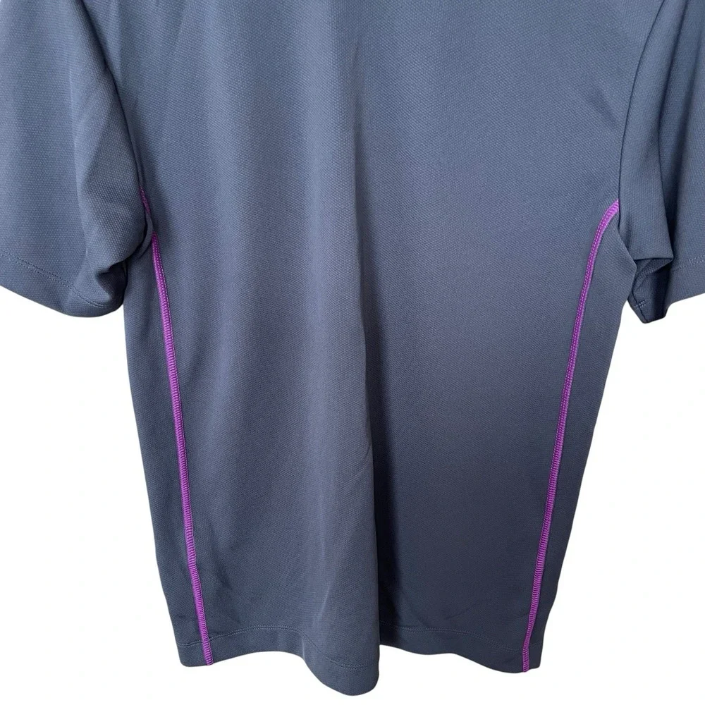 Nike Golf Polo Shirt Women's XL Gray White Long Sleeve Dri-FIT Collared Preppy